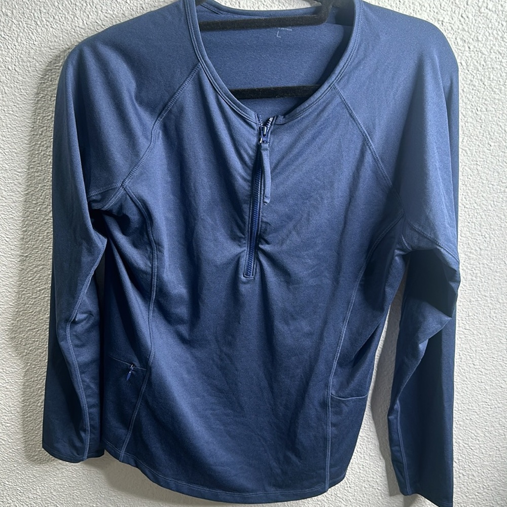 Title nine half zip top navy blue size L active wear gym - Picture 3 of 7